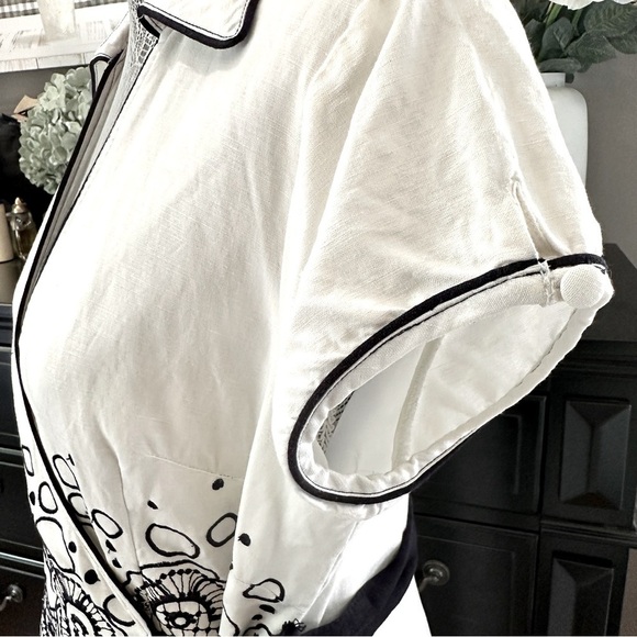 PS…Style Navy Embroidered Retro Wrap Dress – Size 14 - Picture 7 of 16